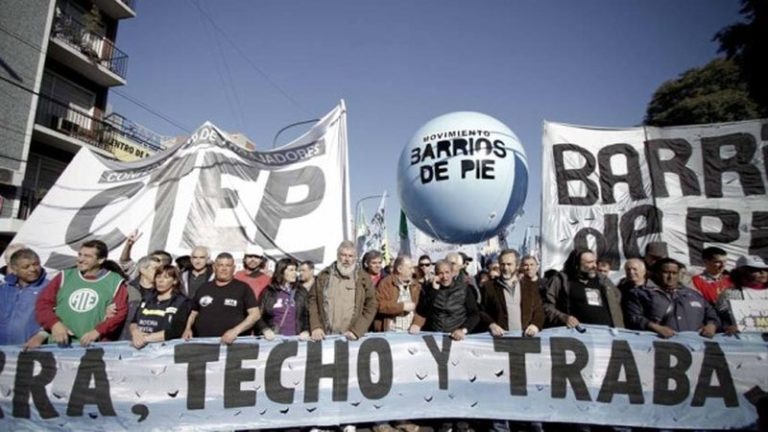 El triunvirato de organizaciones sociales anunció la adhesión a la marcha de la CGT