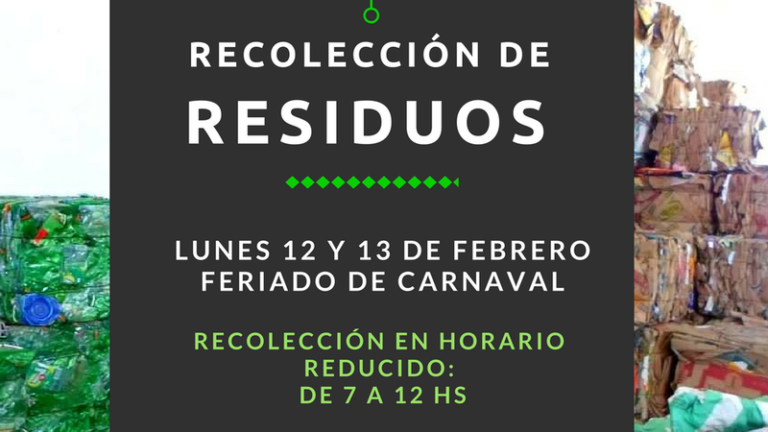 Recolección de residuos durante el feriado de carnaval