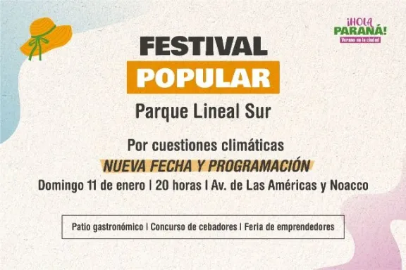 Nuevas fechas confirmadas para los festivales populares de Paraná