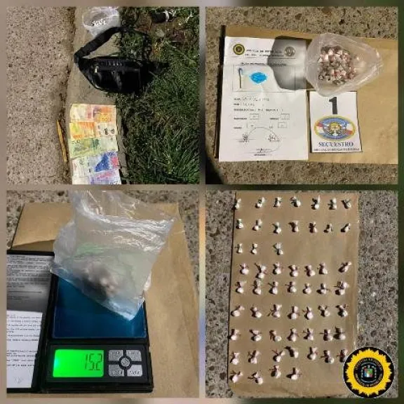 Hallan mochila con 56 bochitas, una faca y dinero en Paraná