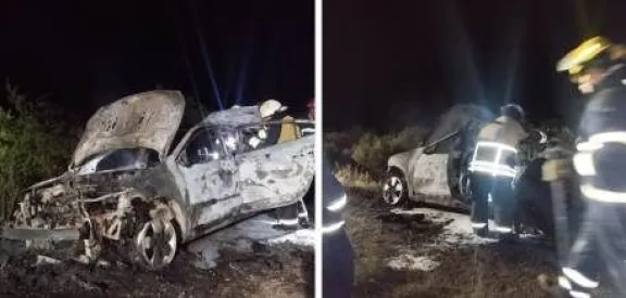Auto Incendiado Hallado en la Autovía Gervasio Artigas