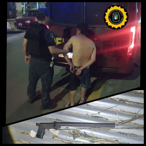 Menor y adulto detenidos por tiroteos con arma casera en San Agustín