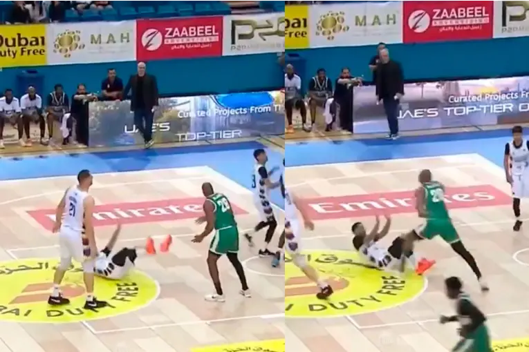 Jugador suspendido por brutal patada en la cabeza durante partido de básquet