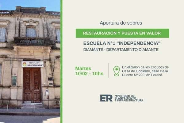 Diamante Restaura su Histórica Escuela: La Independencia Renace