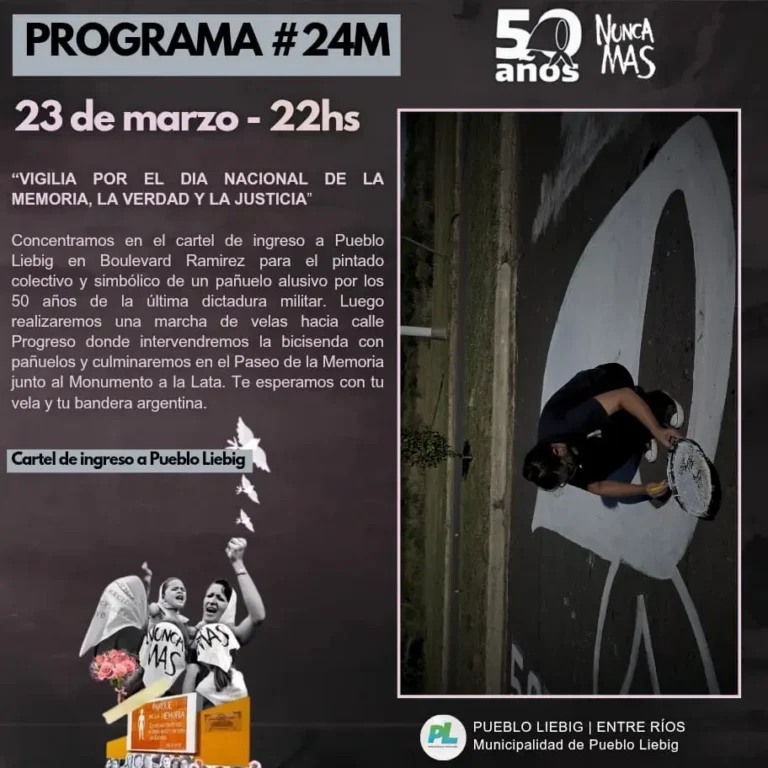 Pueblo Liebig conmemora la Memoria con tres días de actividades culturales