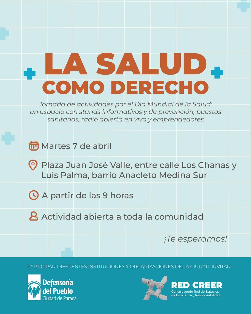 Jornada por la Salud como Derecho: Actividades en la Plaza Anacleto Medina