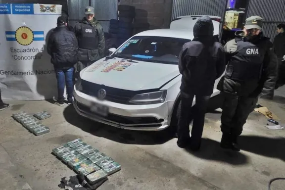 Incautan 24 kilos de cocaína y detienen a un concordiense