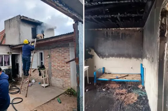 Niño provoca incendio en Concordia al jugar con un encendedor