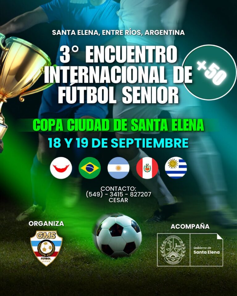 Fútbol Senior Internacional +50 en Santa Elena: hoy nos vuelve a unir