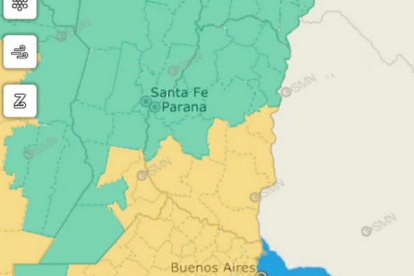 Alerta meteorológica por lluvias y tormentas intensas este jueves