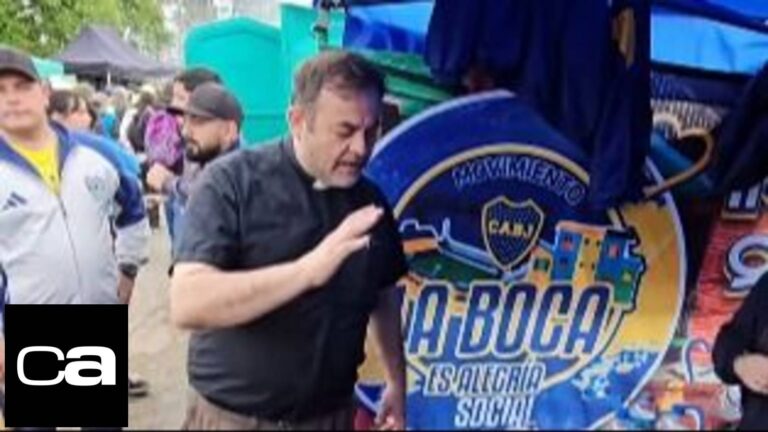 Cura e hinchas de Boca se abrazan en Luján con fe azul y oro