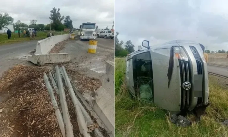 Volcó en contramano en el acceso a Viale: lo que se sabe del accidente