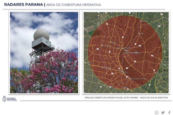Entre Ríos suma un nuevo radar meteorológico para reforzar las alertas climáticas